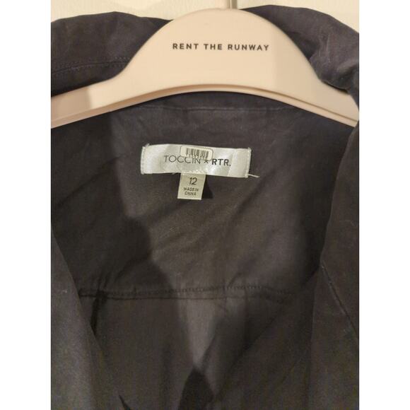 RTR Toccin x RTR Sz 12 Black Trench Blazer Asymmetric Wrap Mini Dress - Picture 5 of 9